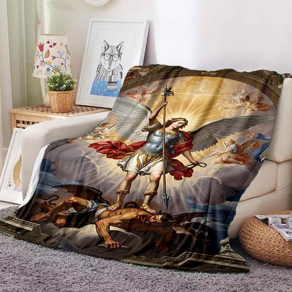 1PC Divine Battle Blanket, Soft Warm All-Season Throw for Sofa, Bed, Car, Office, Vibrant Colorful Design, Durable & Cozy Gift for Home Decor, Cozy Ho