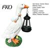 Resin Duck Statue with Flowers Garden Solar Lantern, Cute Mom And Baby Sculpture Outdoor Decor Lamp, Waterproof Light for Yard Lawn Patio