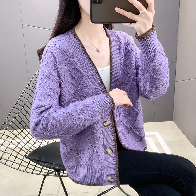 Вязаный кардиган женский корейский вариант свободный и стильный универсальный короткий свитер на осень и зиму