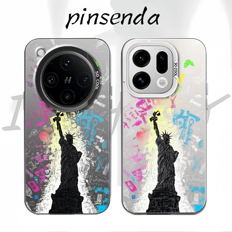 For Oppo Find X9 Pro X8 Pro X7 Ultra Reno 15 Pro 15F 14F 13F A6T Pro “Graffiti Freedom” Micro Frosted Hard Phone Case /Soft Border Shockproof Cover