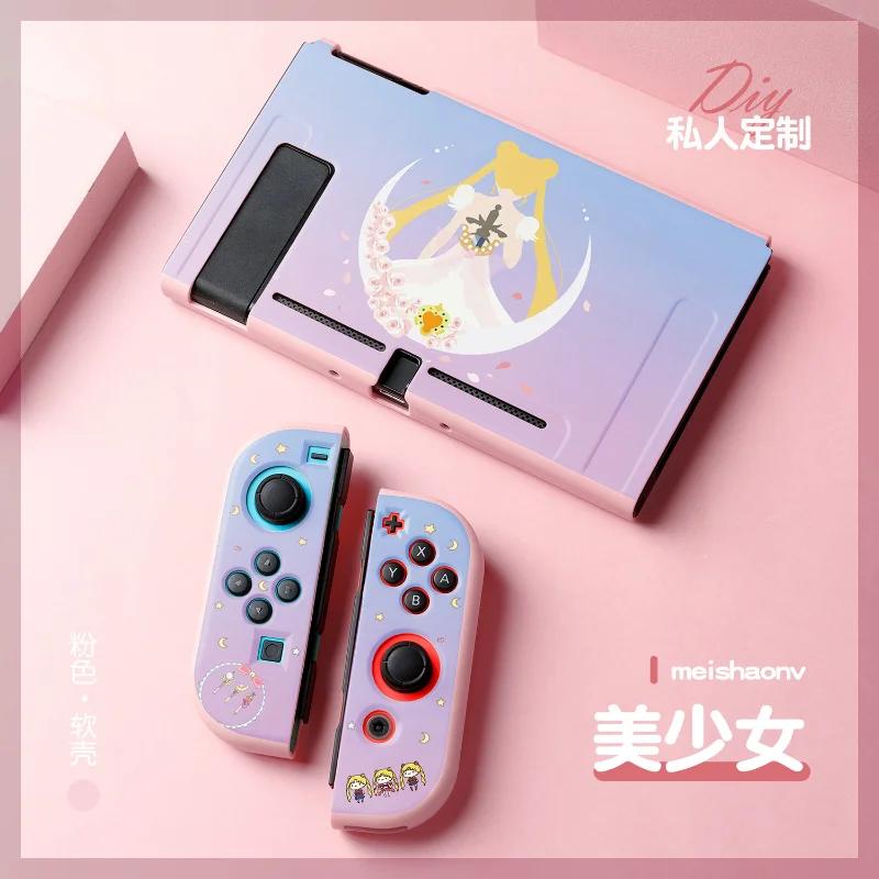 Милый и очаровательный Розовый защитный чехол Sailor Moon для Nintendo Switch, Раздельный чехол-защита для контроллеров Joy-Con NS, разработанный для Nintendo Switch, Подарок