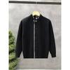 Mens Oversized Knit Cardigan With Plaid Patchwork Design Fall Winter Warm Loose Fit Casual Vintage Style