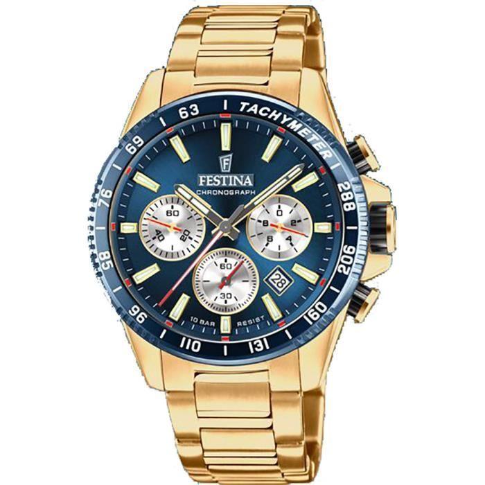Montre - FESTINA - Timeless F20634/2 - Quartz - Homme - Bleu - Acier inoxydable - 3 Atm