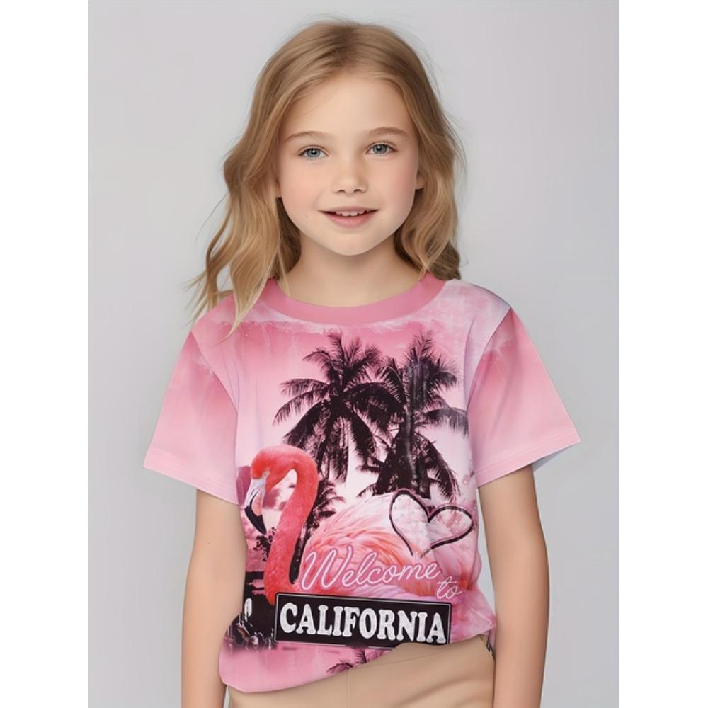 Детская одежда Футболки для девочек Детские футболки с коротким рукавом Милый узор с принтом Повседневная одежда для девочек Детская летняя одежда Топы