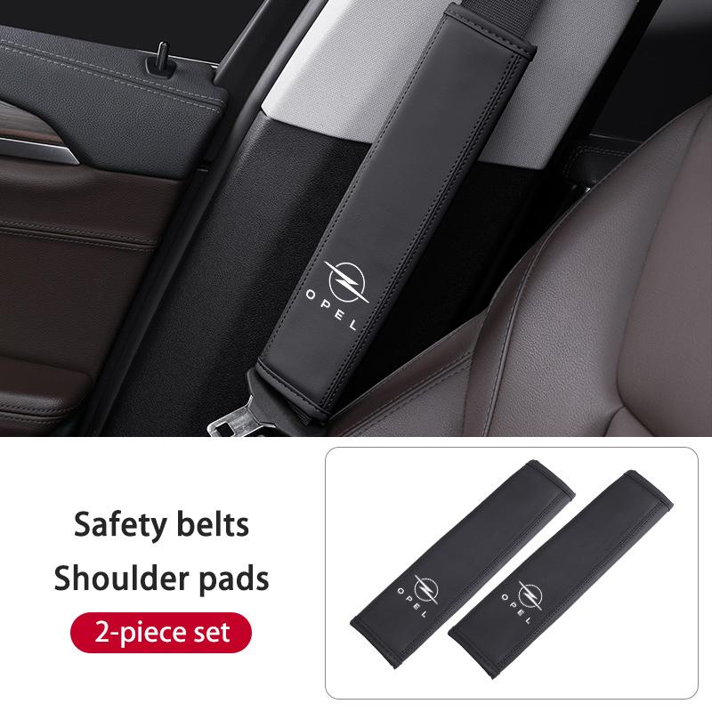 AAAYT1 For Opel Car Seat Belt Shoulder Pad Leather Cover Anti-Chafing Comfort Cushion Zafira Meriva Mokka Vivaro Vectra Antara Ampera