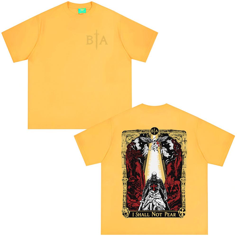 I Shall No Fear Brothers in Arms Skeleton Knight Tshirt Unisex Women Clothing Summer Casual Cotton Oversized Short Sleeves T Shirt
