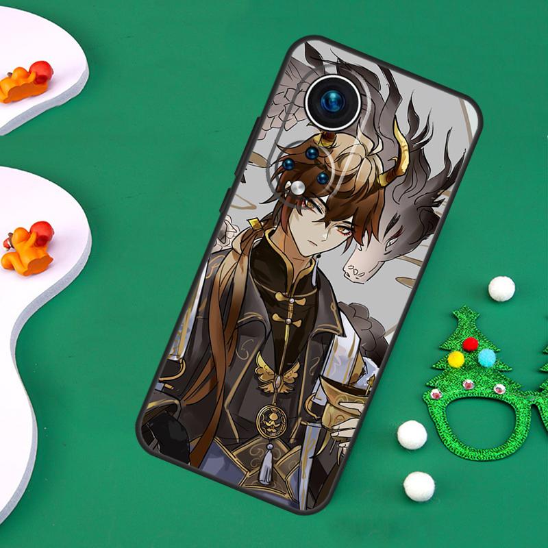 Чехол Genshin Impact Чжун Ли для Honor Magic 7 Pro 6 5 50 70 90 200 Lite X9b X9a X8a X8b X7a X6a X8 X9 X9c