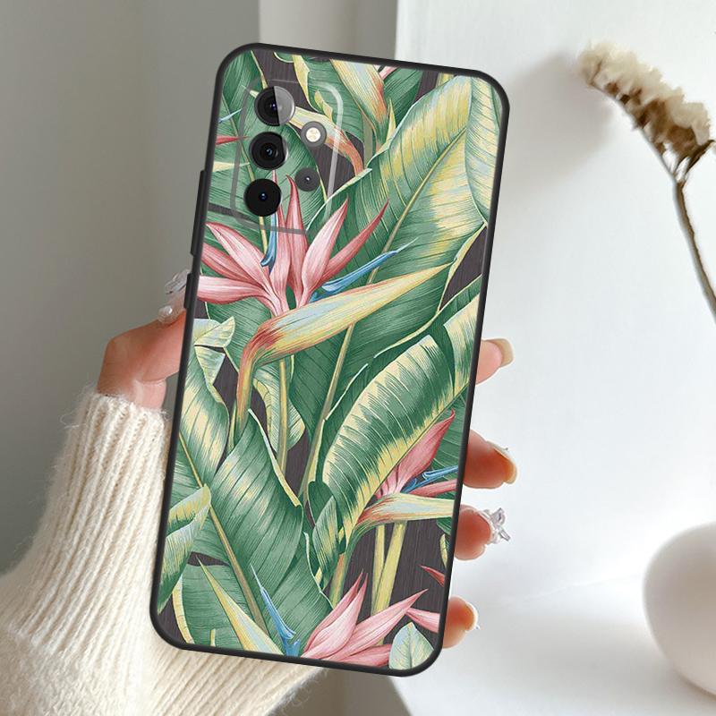Ретро чехол с рисунком банановых листьев для Samsung Galaxy A13 A33 A53 A06 A17 A56 A36 A26 A16 A15 A35 A55 A34 A54 A52 A12 A32
