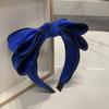 Королевско-синие повязки для волос с бантом Аксессуары для волос Многослойные повязки на голову с узлом-бантом для женщин Ретро украшение для волос Обруч для волос