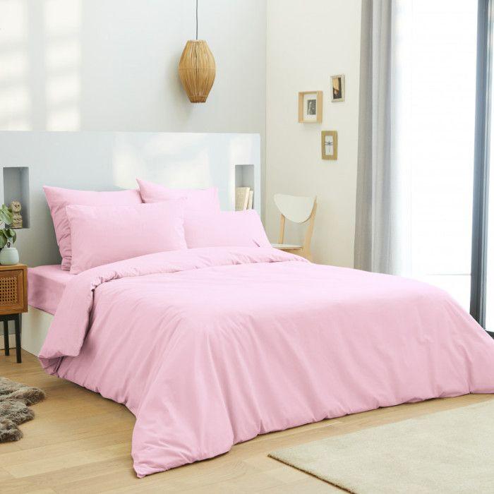Plain Pink Duvet Cover 260 X 240 Cm / 100% Cotton / 57 Threads/cm² for King Size Double Bed