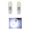 Pair of 3014 24smd Led Bulbs T10 Fixed Light + Gel Strobe