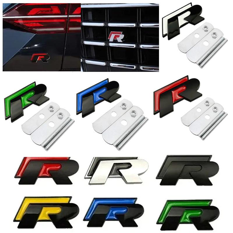 WGLRK1 3D Металлическая эмблема R Rline для решетки радиатора автомобиля и наклейки на крышку багажника для Volkswagen VW Golf GTI Jetta Passat B5 Tiguan Touran MK8