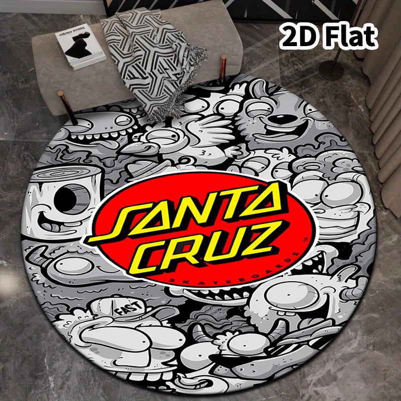 Santa Cruz Round Area Rug Carpet Rug For Living Room Bedroom Sofa Playroom Decor Nonslip Floor Mat