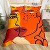 Human Face Comforter Cover Sets For Teens Lightweight Down Quilt Covers Abstract Shape Face Pattern Bedspread Cover No Comforter