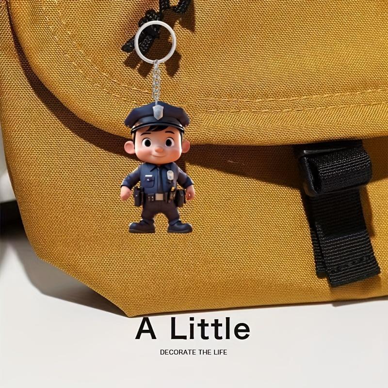 Новый акриловый брелок с рисунком полиции, 2D-брелок с плоским узором, подарок на День благодарения, Рождество, День святого Валентина, тематический рюкзак-подвеска своими руками