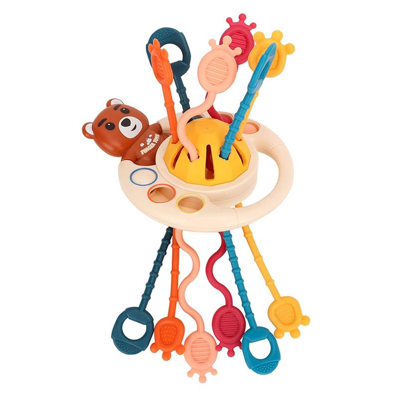 Детские игрушки Монтессори для развития детей 1, 2, 3 лет, силиконовые игрушки для прорезывания зубов, сенсорные игрушки на веревочке для детей, подарок 6, 12 месяцев