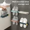 Bathroom Slipper Holder Wall Mounted Storage Rack Durable Construction Strong Load-bearing