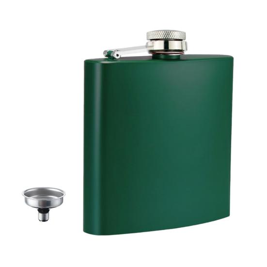 Фляжка из нержавеющей стали на 6 унций, матовая, герметичная, с воронкой, никогда не теряющаяся, портативная