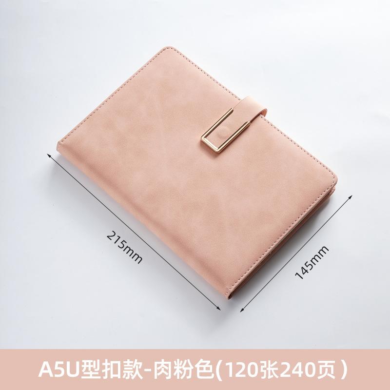 Customized A3 Hardcover Leather Bound Notebook with Logo Buckle 100 Sheets Thermal Binding for Office Business Meetings Record
