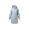Li Ning Fitness Series Logo Loose White Duck Down Long Down Jacket Women Upperwear Mist-Blue AYMR158-4