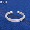925 Sterling Silver Woven Mesh Bracelet Fashion Wedding Jewelry