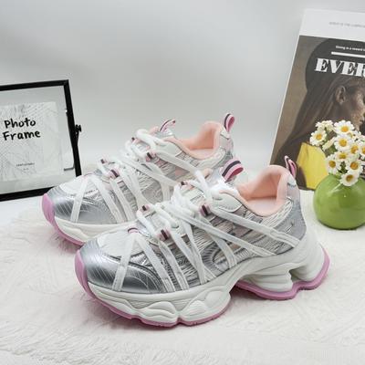 Платформенные кроссовки «папины кроссовки» женские 2025 лето новые тонкая сетка дышащие легкие с небольшой высотой повседневные спортивные туфли