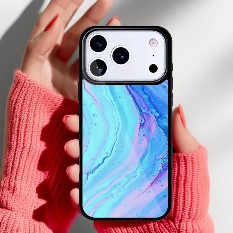 Неоновая Мраморная Арт Чехол для Телефона для iPhone 17 Air 16e 15 14 13 Pro Max Задняя Крышка для 12 11 Pro Coque