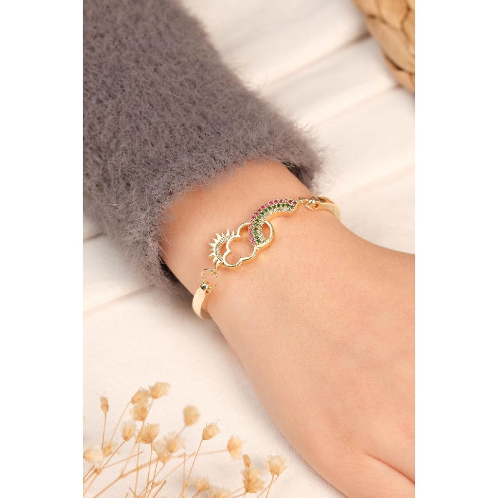 Женский позолоченный однотонный браслет