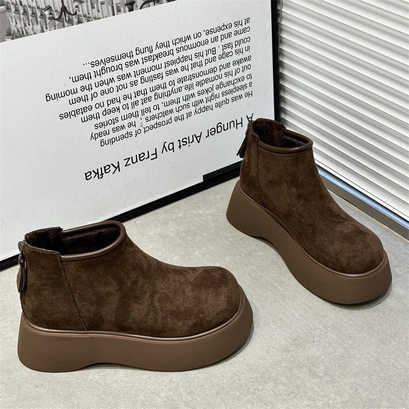 Новые зимние ботинки Martin на толстой подошве с завышенной талией 2024 года, короткие ботинки из утолщенной матовой кожи с мундштуком для сигарет, ботинки Chelsea