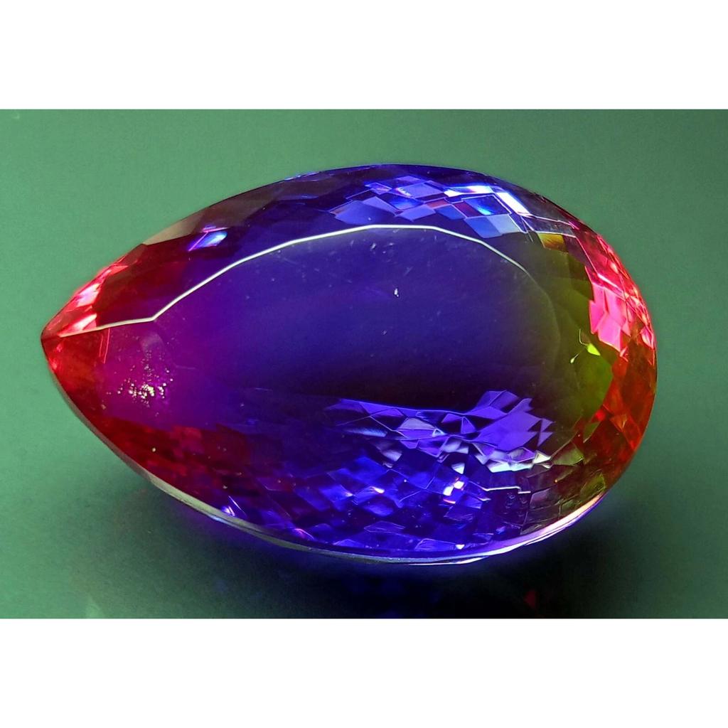 Natural Bi-Color Tourmaline 74-75 Ct Pear Cut Certified Beautiful Gemstone