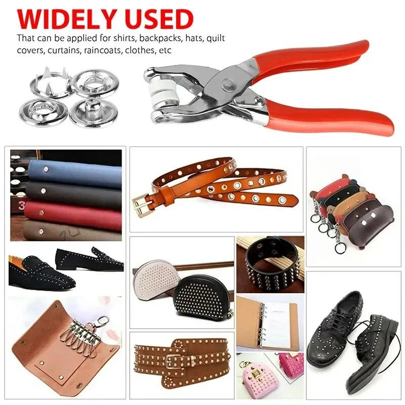 Stainless Buckle Installation Tool Set Metal Colour Pliers Snap Button Claw DIY Set Hand Pressure Plier Rivet Buckle Sew Tool