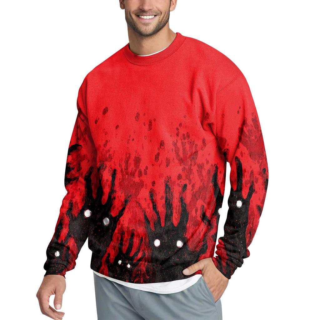 Мужской повседневный модный свитшот с принтом и круглым вырезом