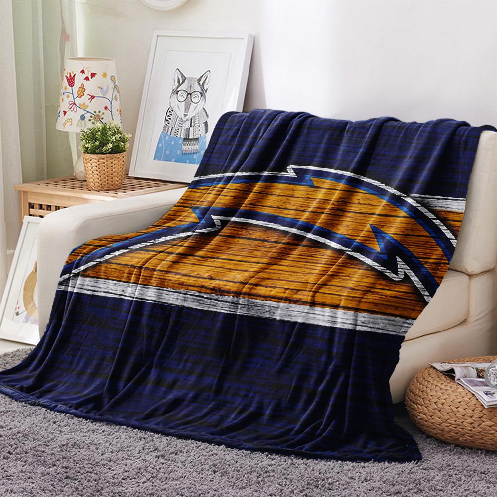 Los Angeles Chargers Print Flannel Blanket, High quality Comfortable for All Seasons, Home Decor, Warmth and Comfort