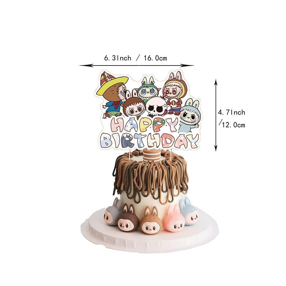 Cute LBB Birthday Party Decoration Includes Birthday Flag Balloon Cake Plugins and Cartoon Flag Balloons