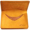 Combination Color Business Card Holder Wide Gusset Plenty Italian Leather Yellow YELLOW (pueblo)