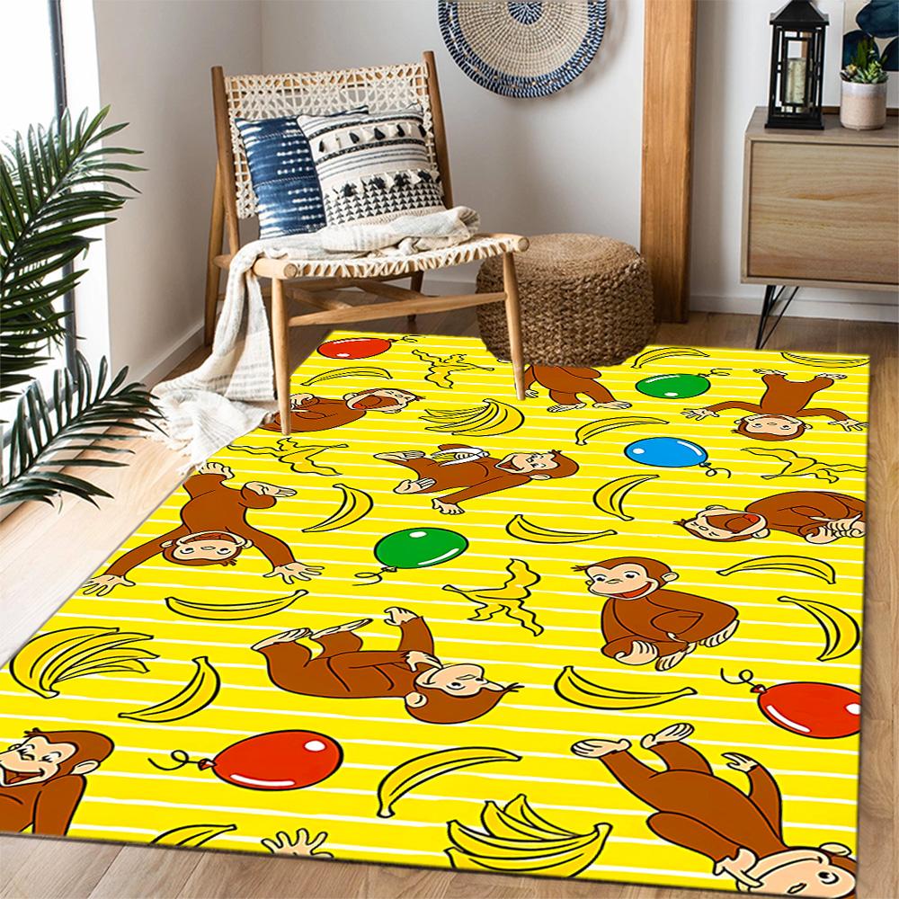 Tayo's Colorful Bus Parade Themed Anti-Slip Rugs - Polyester Home Decor, Suitable for Bedrooms, Living Rooms, Doorways, Studios, and Decorations