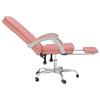 Office Chair with Reclining Function Pink Faux Leather