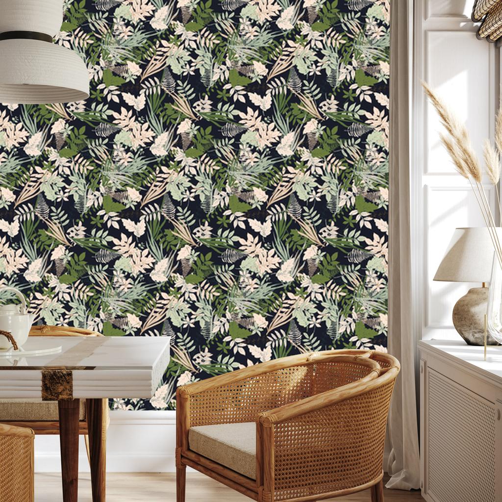 Stylish colorful leaves wallpaper for living room and bedroom 50x1000