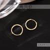 Glossy Hoop Earrings 925 Silver Gold Earrings Piercing Accessory Trendy Huggie Female Hoops For Men