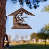 1 Set Wood Bird Feeder Exquisite Strong Construction Wood Assembled House Shape Bird Fruit Feeder Garden