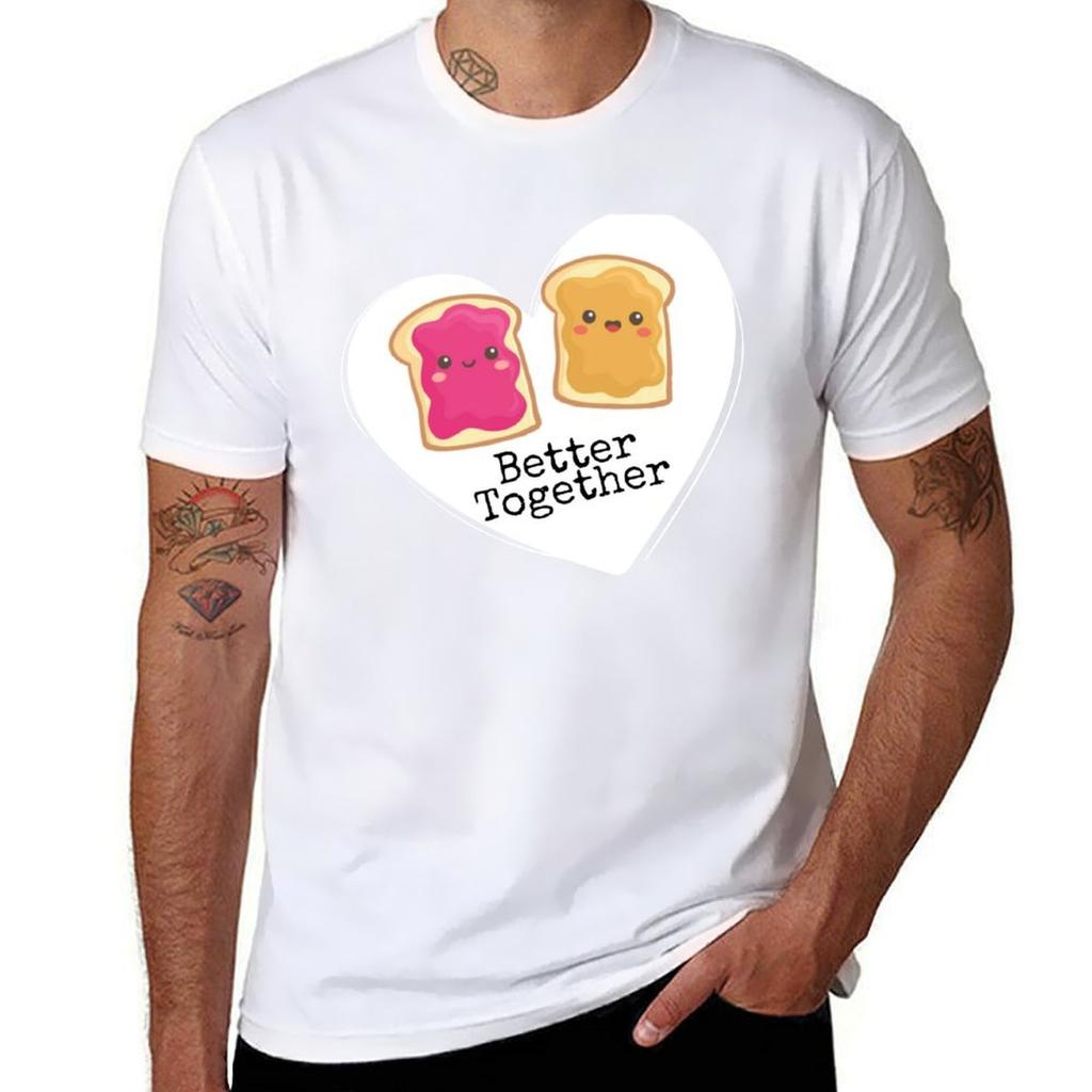 Better Together Peanut Butter And Jelly Tshirt Trendy Casual Short Sleeve Shirt
