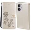 Тисненая кожаная книжка с розой для телефона Xiaomi Redmi 13C 5G, POCO M6 5G, кошелек, слоты для карт, чехол