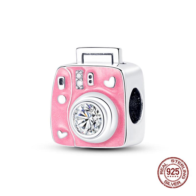 Original Charm Copper Time Travel Camera Series Charms Beads Fits 3Mm Original Bracelet For Women Diy Fine Jewelry Gifts