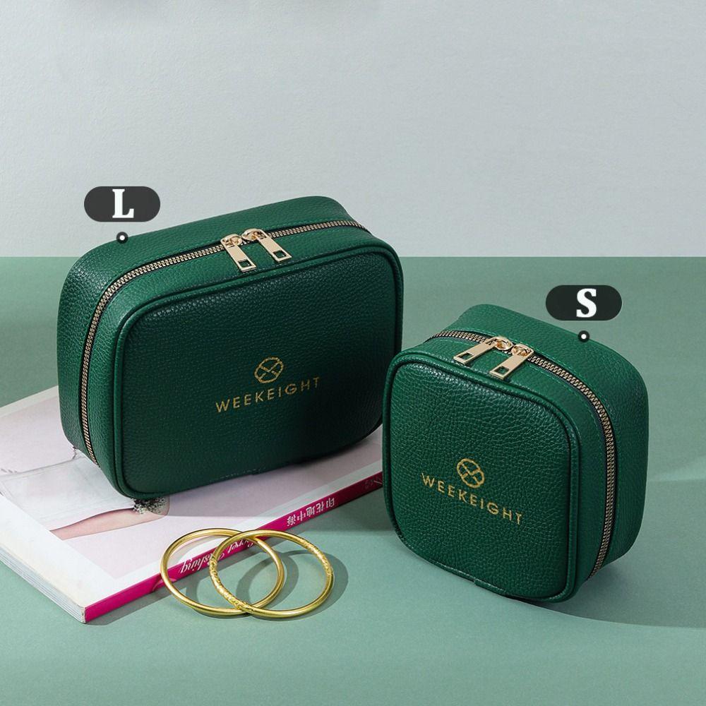 Portable Jewelry Box Zipper Closure Jewelry Organizer Case Necklace Ring Earrings