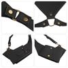 PU Leather Double Shoulder Bag Anti-Theft Hidden Underarm Strap Wallet Phone Holster Leisure Pouch for Sport Vest Outdoor Travel