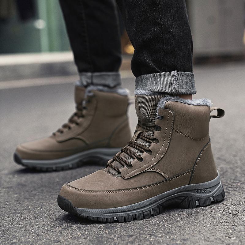Men Snow Shoes Casual Winter Plush Warm Boots Platform Sneakers Male High Tops Cotton Shoes