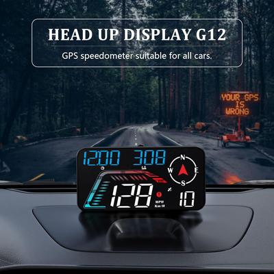 2023 Автомобильный HUD Проекционный дисплей GPS Спидометр Проектор на лобовое стекло Smart Digital Автомобильный бортовой компьютер HUD Автомобильная электронная безопасность