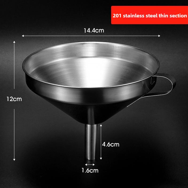 Stainless Steel Funnel 304 Kitchen Pouring Oil Funnel Filter Liquid Stainless Steel Oil Funnel Household Wine Funnel Large Calibre