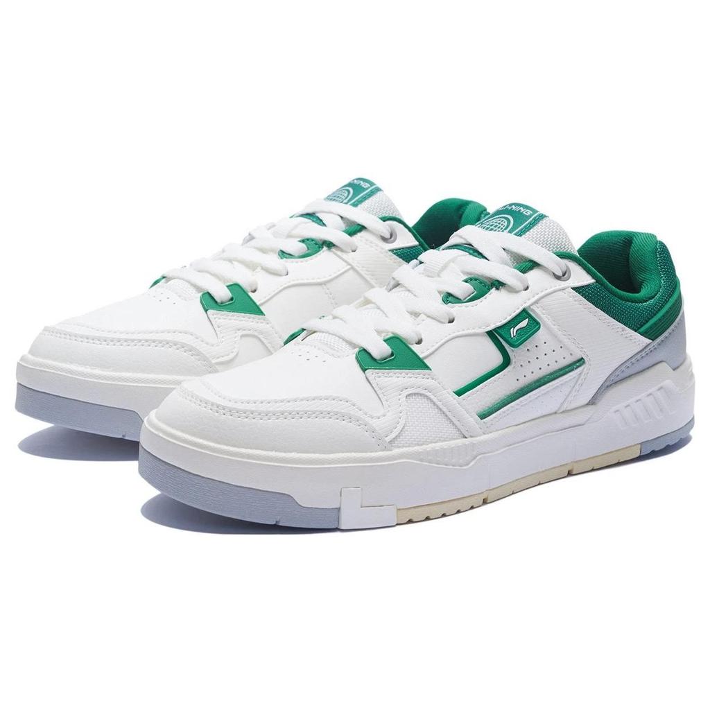 Li Ning Ace V2 Non-Slip Wear-Resistant Low-Top Skate Shoes Men Sneakers White Green AGCS155-3