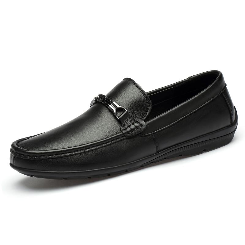 2022 Genuine Leather Loafers Men Luxury Brand Rubber Soft Casual Slip On Men'S Shoes Breathable Flats Male Fashion Driving Shoes